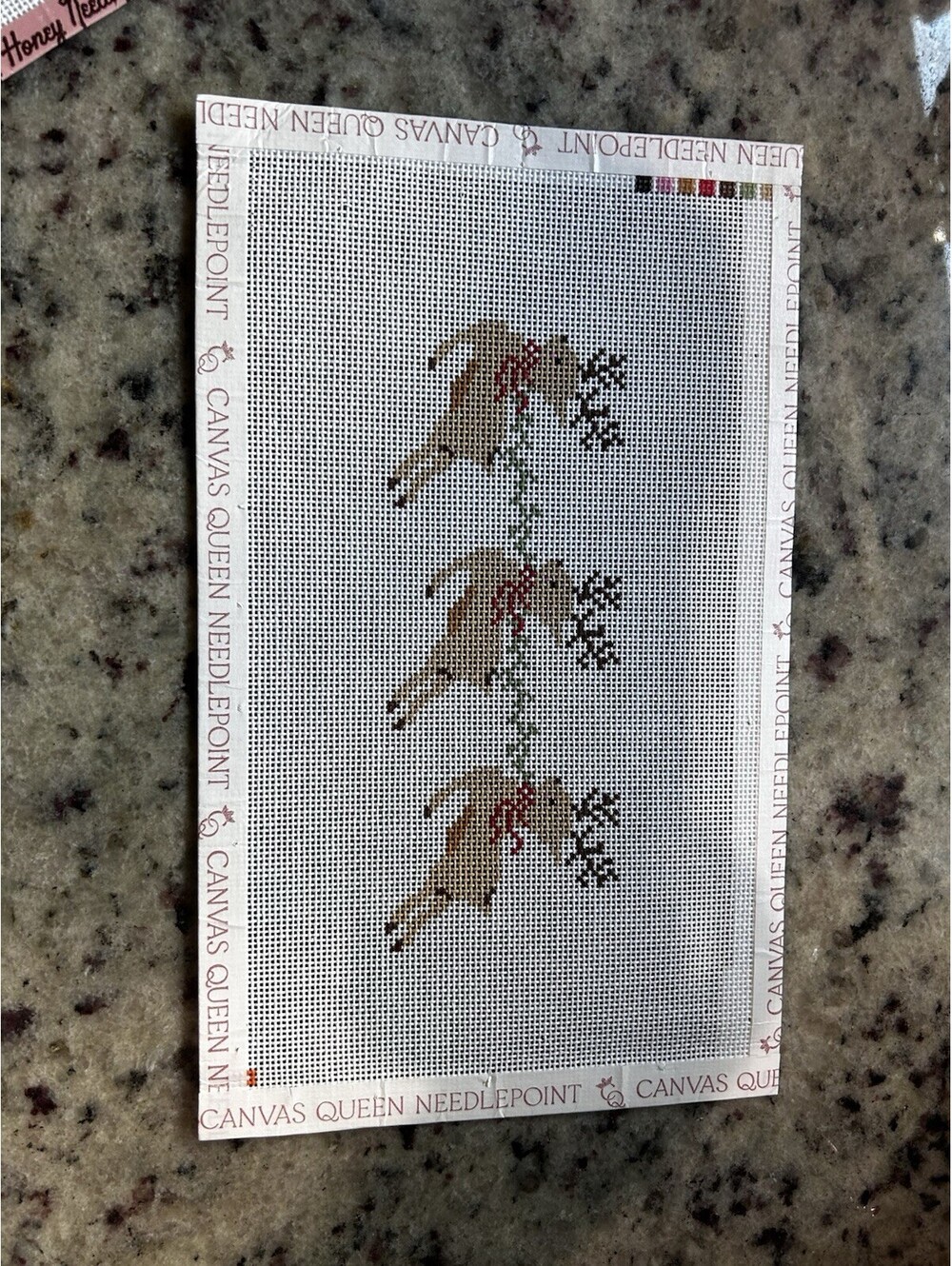 Handpainted Needlepoint Santa's Reindeer - Elizabeth Taylor Needlepoint